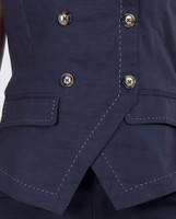 Salene Linen Vest Top - Stone Blue