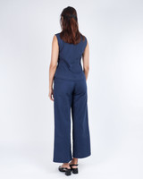 Salene Linen Vest Top - Navy