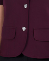 Aricia Button Sleeve Top - Plum