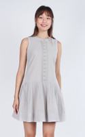 Verina Pintuck Drop Waist Dress - Ice Grey