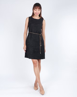 Hailey Tweed Shift Dress - Black