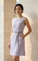Hailey Tweed Shift Dress - Lilac