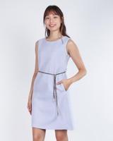 Hailey Tweed Shift Dress - Lilac