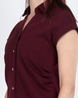 Enya Ruched Midi Dress - Burgundy