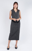 Blake Tweed Pencil Skirt - Graphite