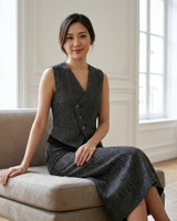 Blake Tweed Pencil Skirt - Graphite