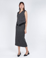 Blake Lace Trim Tweed Vest - Graphite 