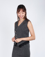 Blake Lace Trim Tweed Vest - Graphite 