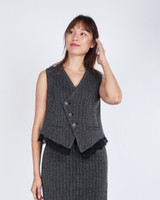 Blake Lace Trim Tweed Vest - Graphite 
