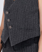 Blake Lace Trim Tweed Vest - Graphite 