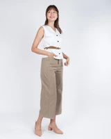 Brinna Linen Button Top - White