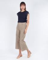 Lisse Lace Sleeve Top - Navy