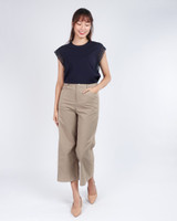 Lisse Lace Sleeve Top - Navy