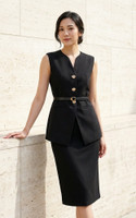 Arden Midi Pencil Skirt - Black
