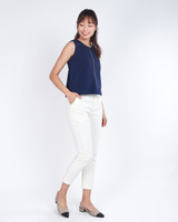 Yunna Uneven Hem Top - Navy