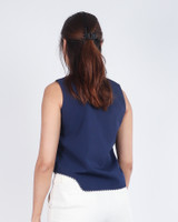 Yunna Uneven Hem Top - Navy