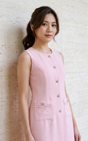 Loretta Button Sheath Dress - Pink