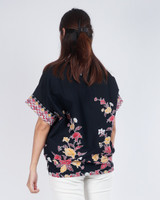 Tayaka Batik Kaftan Top - Black
