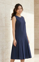 Macey Dropwaist Midi Dress - Navy