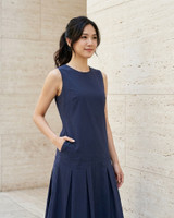 Macey Dropwaist Midi Dress - Navy