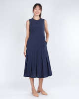 Macey Dropwaist Midi Dress - Navy