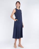 Macey Dropwaist Midi Dress - Navy