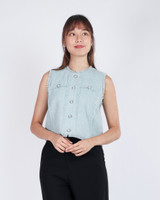 Zaria Tweed Top - Mint