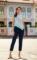 Anovia Slant Hem Top - Aqua Blue