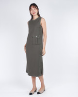 Nanda Midi Tee Dress - Olive