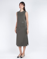 Nanda Midi Tee Dress - Olive