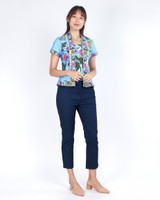 Yara Batik Kebaya Top - Sky Blue