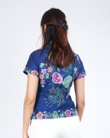 Yara Batik Kebaya Top - Navy