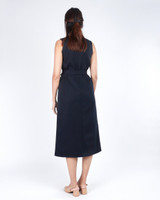 Penelope V-Neck Midi Dress - Midnight Blue