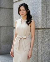 Penelope V-Neck Midi Dress - Cream
