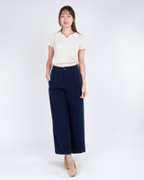 Amie Skipper Polo Knit Top - Cream