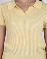 Amie Skipper Polo Knit Top - Yellow