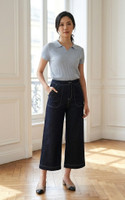 Amie Skipper Polo Knit Top - Blue