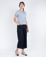 Amie Skipper Polo Knit Top - Blue
