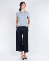 Amie Skipper Polo Knit Top - Blue