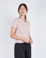 Amie Skipper Polo Knit Top - Pink