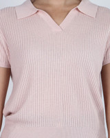 Amie Skipper Polo Knit Top - Pink
