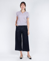 Amie Skipper Polo Knit Top - Lilac