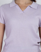 Amie Skipper Polo Knit Top - Lilac