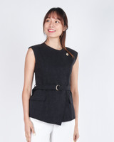 Emerson Overlap Vest Top - Graphite
