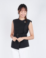Emerson Overlap Vest Top - Graphite