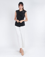 Emerson Overlap Vest Top - Graphite
