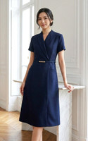 Janine Lapel Work Dress - Navy