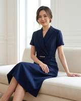 Janine Lapel Work Dress - Navy