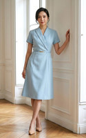 Janine Lapel Work Dress - Baby Blue