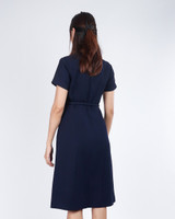 Janine Lapel Work Dress - Navy